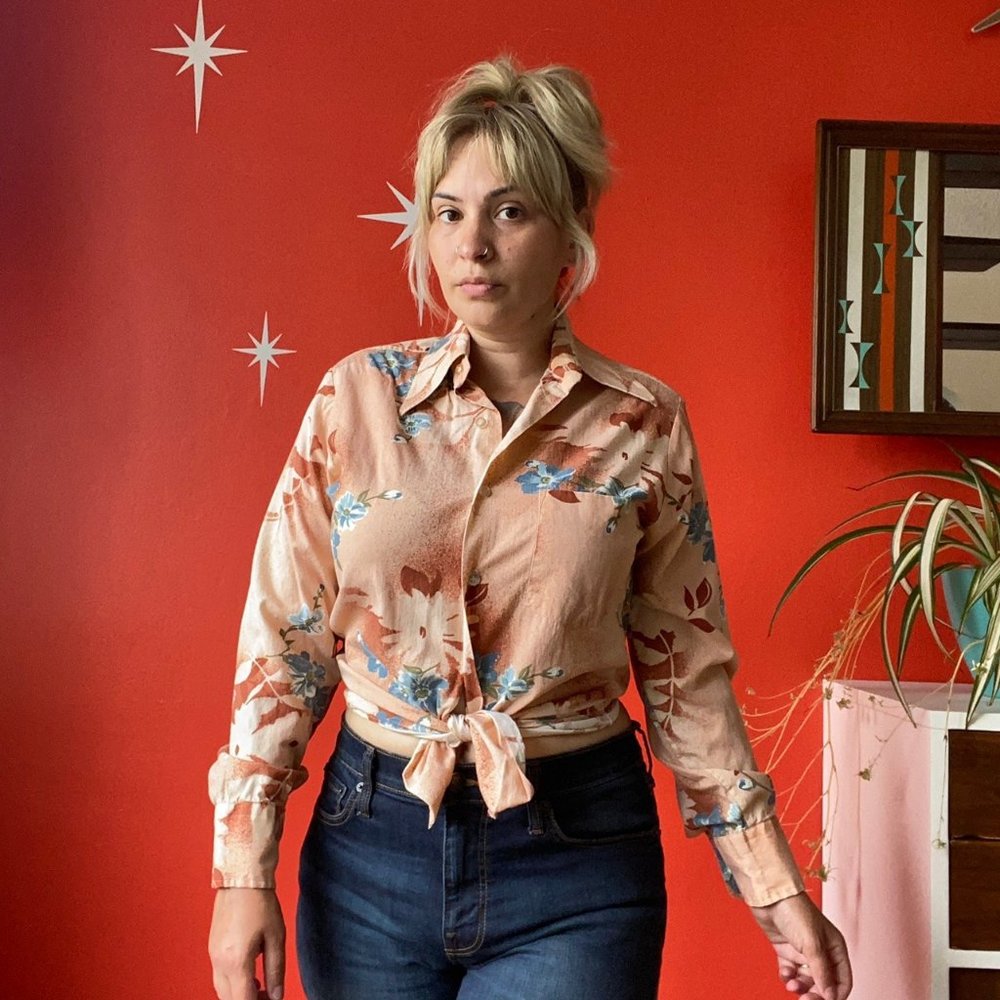 Vintage Desert Rose Button Down